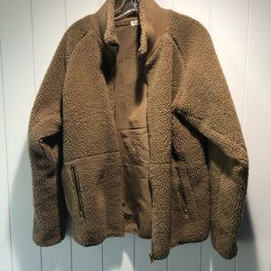 John Galt Sherpa shearling fleece teddy bear jacket lined multi pocket M/L
